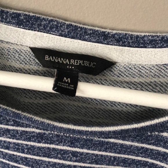 Banana Republic Pullover Striped Sweater Blue Sz Medium - Picture 5 of 7